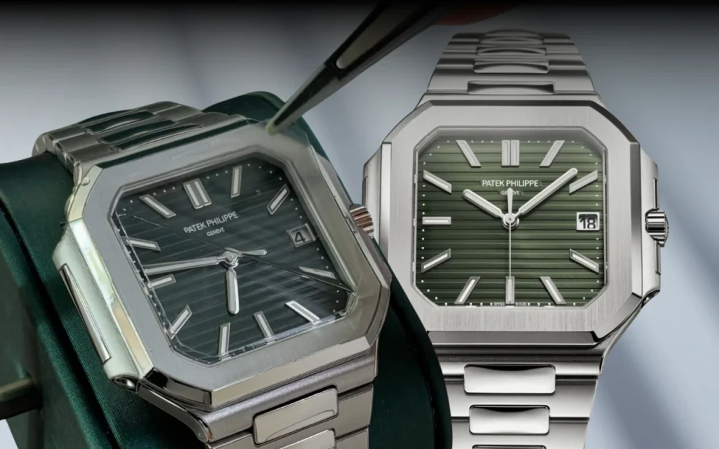 protection film being applied to a luxury watch