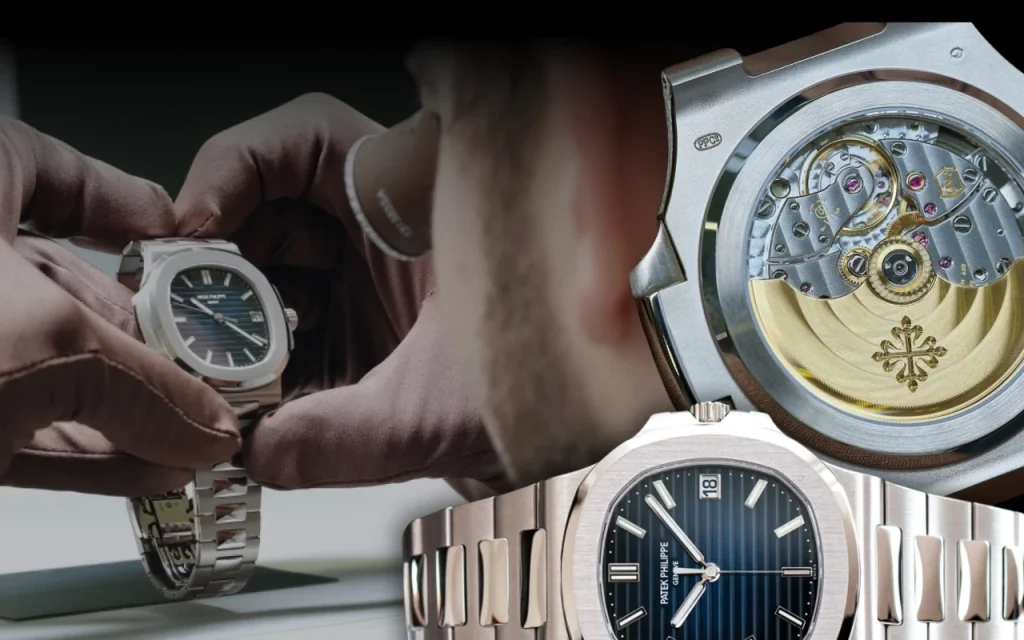 watchmaker examining watch movement